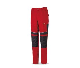 588PCRN Pantalón CANVAS rojo/negro poliéster/algodón 245 g. Multibolsillos